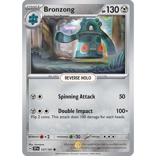 [ENG] Pokemon SV08 Surging Sparks: 127/191 Bronzong [Metal] [C - Common] (Reverse Holo)