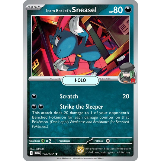 [ENG] Pokemon SV10 Destined Rivals: 128/182 Team Rocket's Sneasel [Darkness] [R - Rare] (Foil)