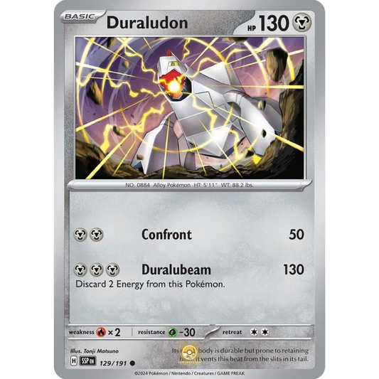[ENG] Pokemon SV08 Surging Sparks: 129/191 Duraludon [Metal] [C - Common] (Non-foil)