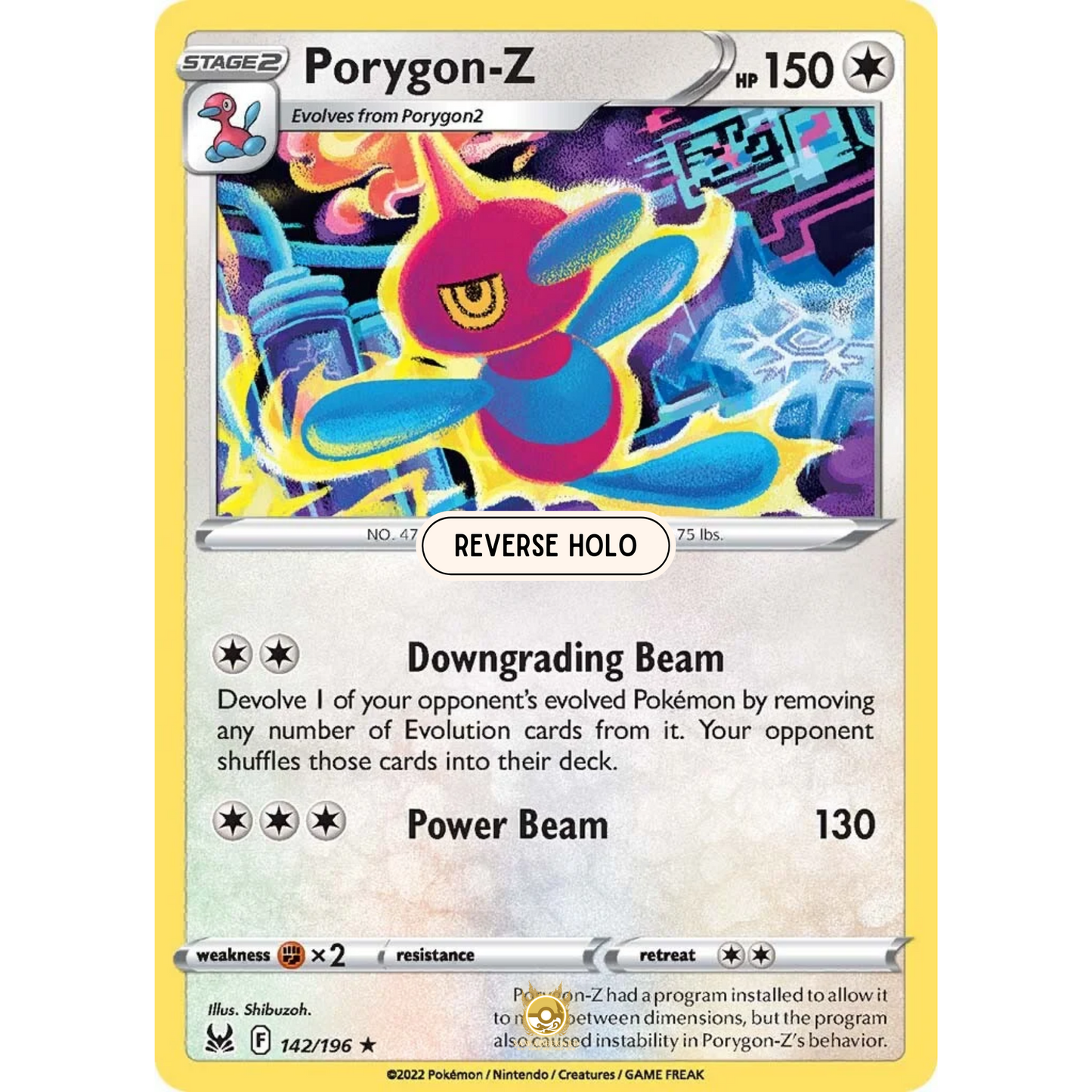 [ENG] SWSH 11 Lost Origin: 142/196 Porygon-Z R (Reverse Holo)