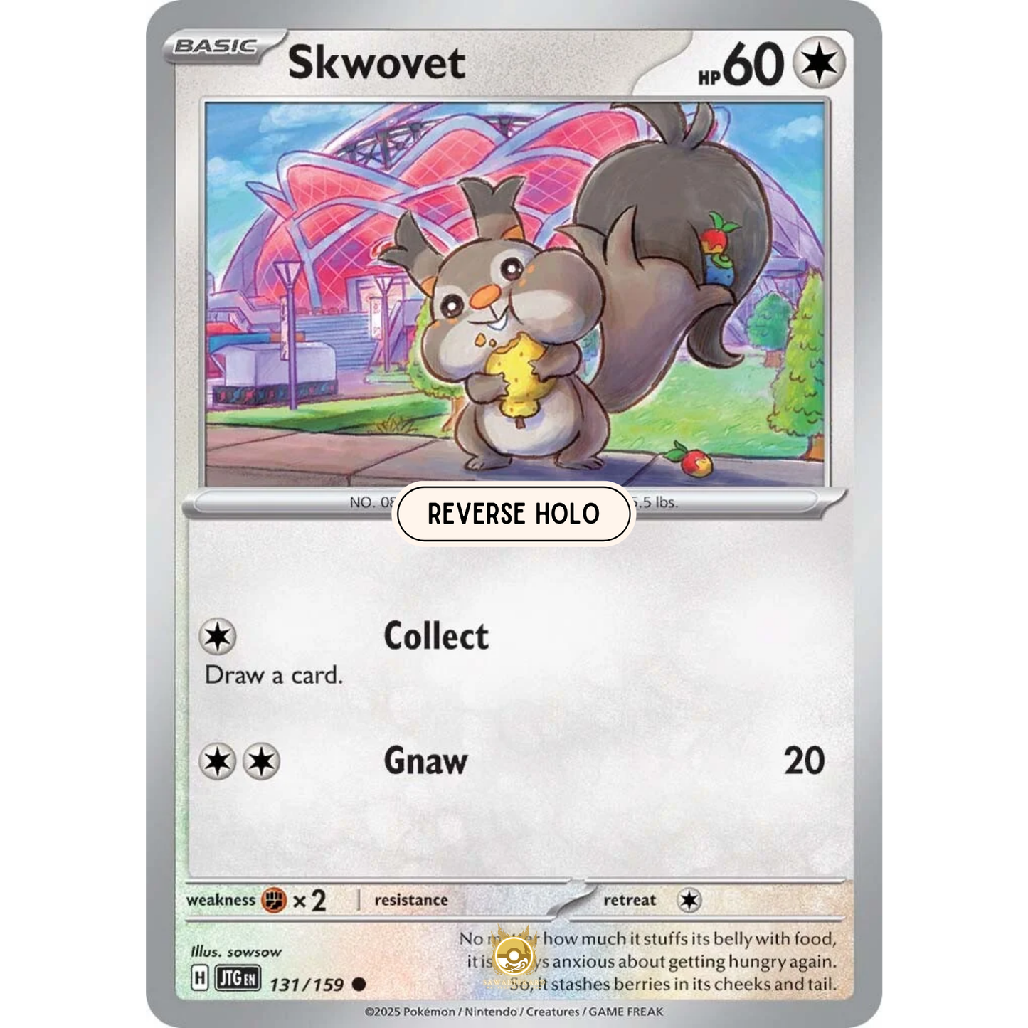 [ENG] Pokemon SV09 Journey Together: 131/159 Skwovet [Colorless] [C - Common] (Reverse Holo)