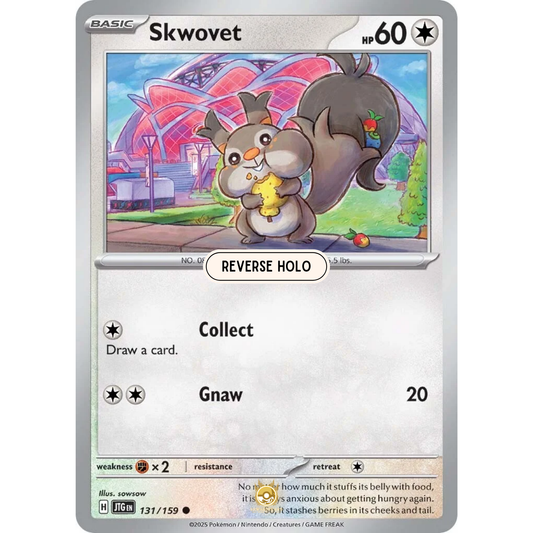 [ENG] Pokemon SV09 Journey Together: 131/159 Skwovet [Colorless] [C - Common] (Reverse Holo)