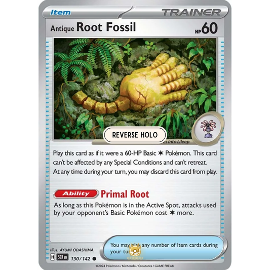 [ENG] Pokemon SV07 Stellar Crown: 130/142 Antique Root Fossil [Item] [C - Common] (Reverse Holo)
