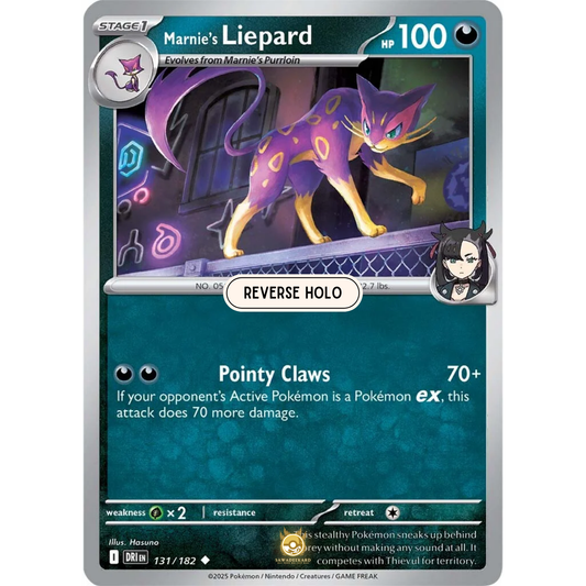 [ENG] Pokemon SV10 Destined Rivals: 131/182 Marnie's Liepard [Darkness] [U - Uncommon] (Reverse Holo)