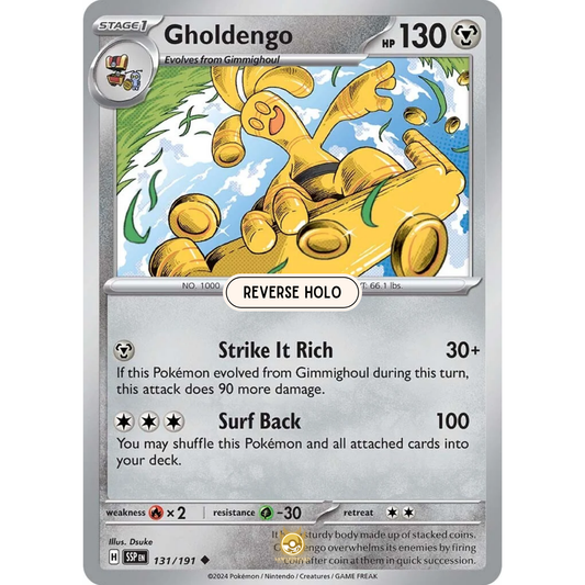 [ENG] Pokemon SV08 Surging Sparks: 131/191 Gholdengo [Metal] [U - Uncommon] (Reverse Holo)