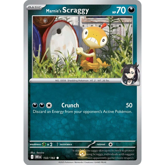 [ENG] Pokemon SV10 Destined Rivals: 132/182 Marnie's Scraggy [Darkness] [C - Common] (Non-foil)