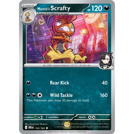 [ENG] Pokemon SV10 Destined Rivals: 133/182 Marnie's Scrafty [Darkness] [U - Uncommon] (Non-foil)