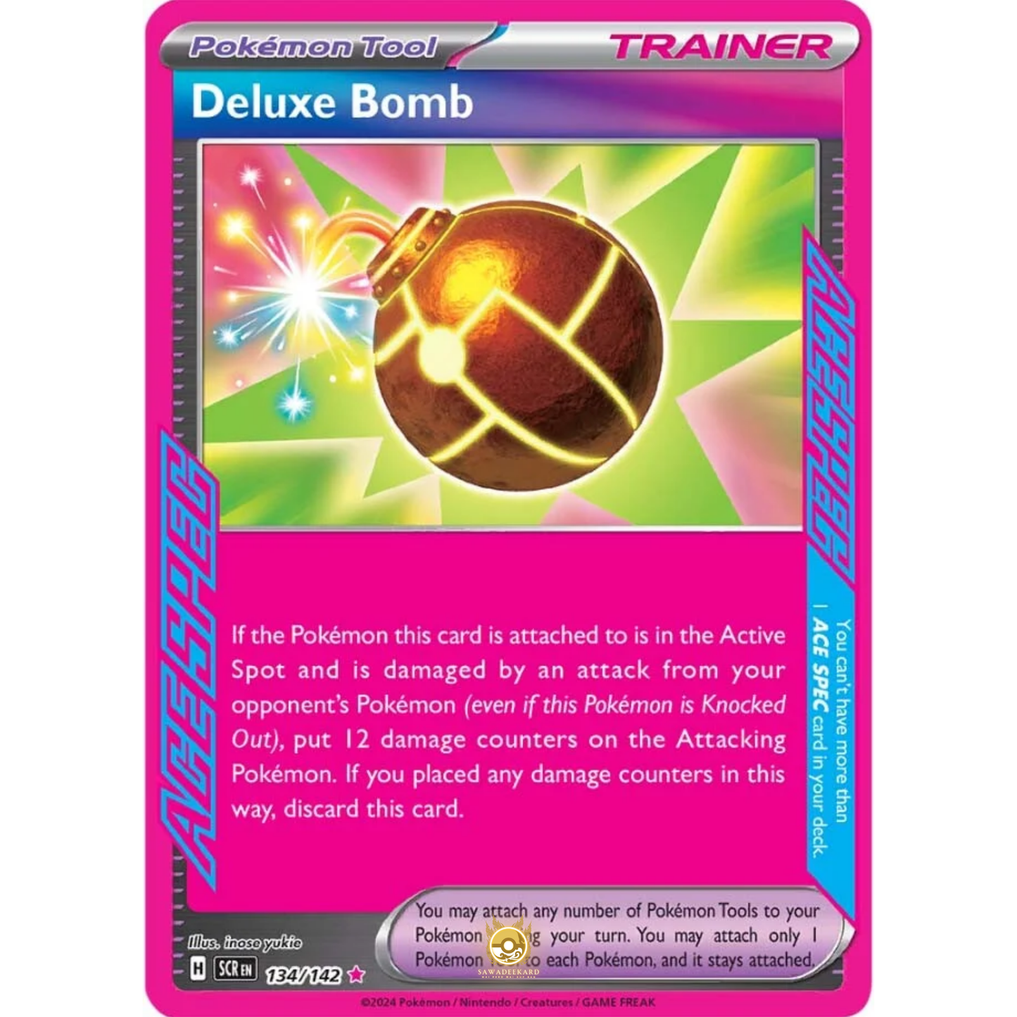 [ENG] Pokemon SV07 Stellar Crown: 134/142 Deluxe Bomb [Pokemon Tool] [AS - ACE SPEC] (Foil)