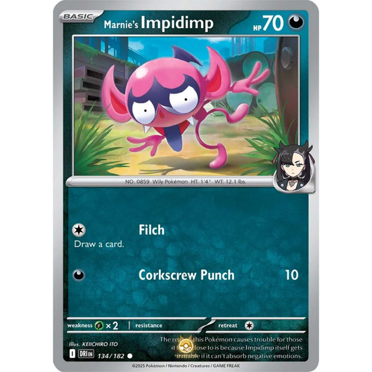 [ENG] Pokemon SV10 Destined Rivals: 134/182 Marnie's Impidimp [Darkness] [C - Common] (Non-foil)
