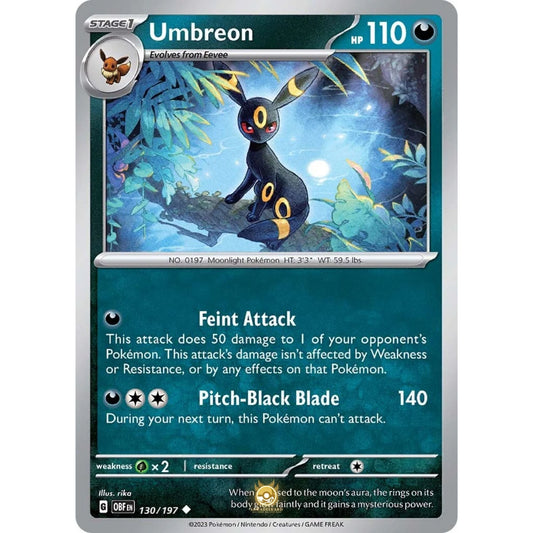 [ENG]	SV03	Obsidian Flames:	130/197	Umbreon	U	(Non-Foil)