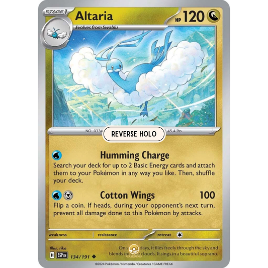 [ENG] Pokemon SV08 Surging Sparks: 134/191 Altaria [Dragon] [U - Uncommon] (Reverse Holo)