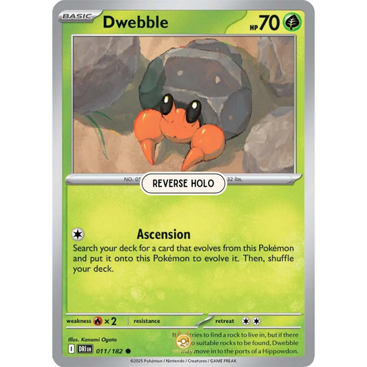 [ENG] Pokemon SV10 Destined Rivals: 011/182 Dwebble [Grass] [C - Common] (Reverse Holo)