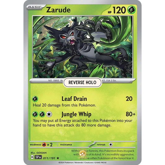 [ENG] Pokemon SV08 Surging Sparks: 011/191 Zarude [Grass] [R - Rare] (Reverse Holo)