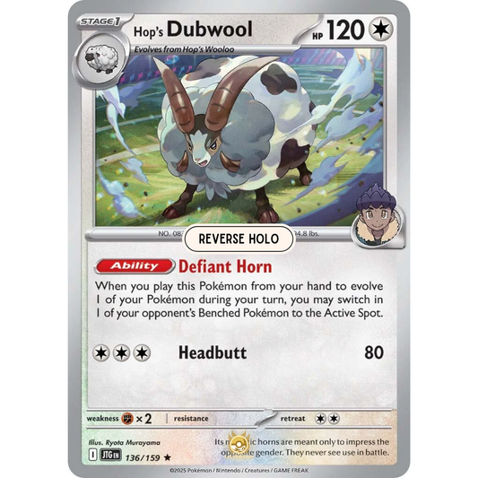 [ENG] Pokemon SV09 Journey Together: 136/159 Hop's Dubwool [Colorless] [R - Rare] (Reverse Holo)