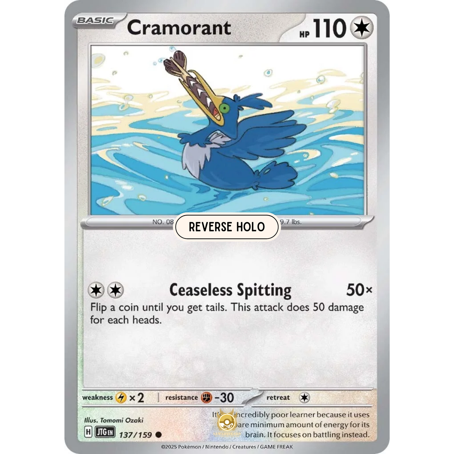 [ENG] Pokemon SV09 Journey Together: 137/159 Cramorant [Colorless] [C - Common] (Reverse Holo)