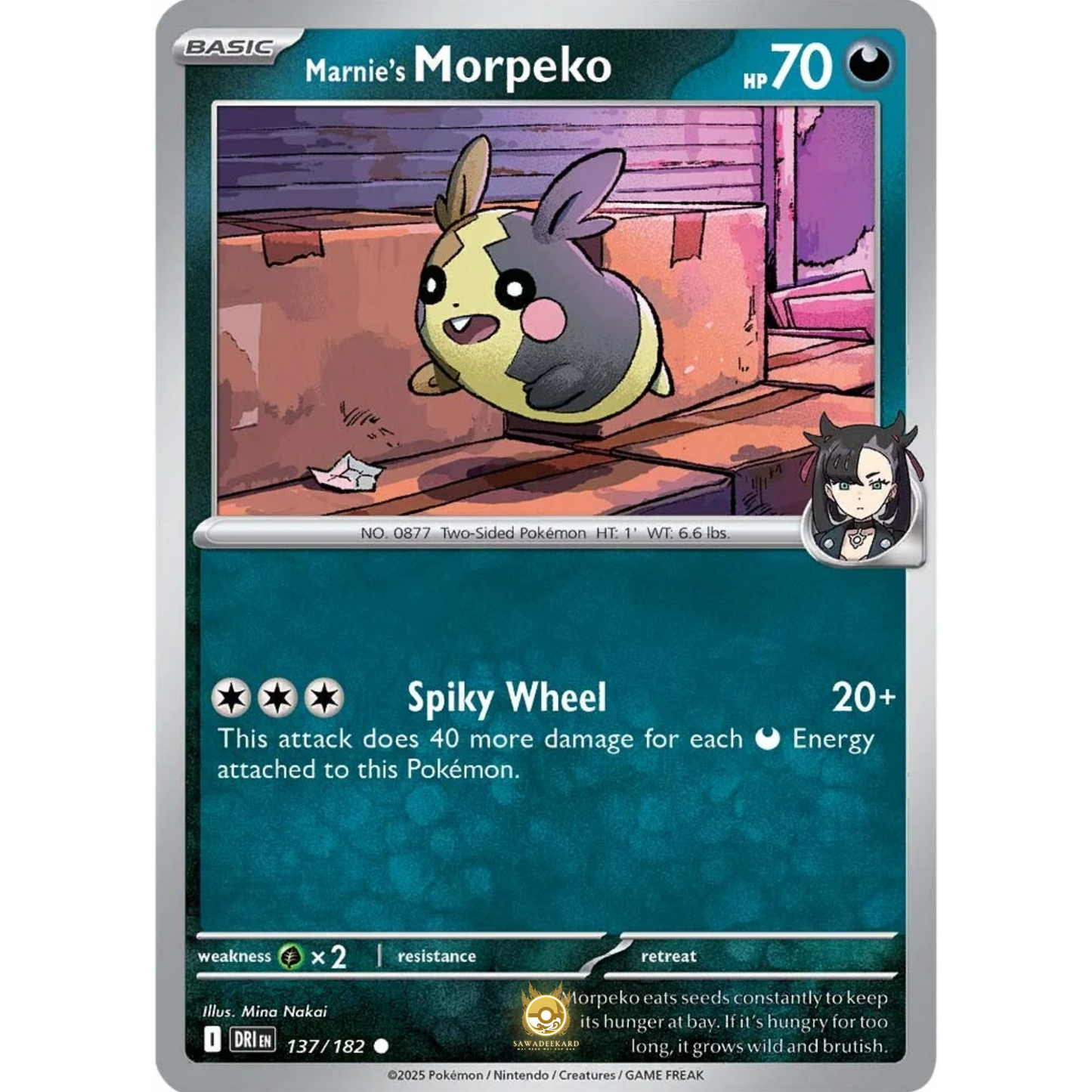 [ENG] Pokemon SV10 Destined Rivals: 137/182 Marnie's Morpeko [Darkness] [C - Common] (Non-foil)