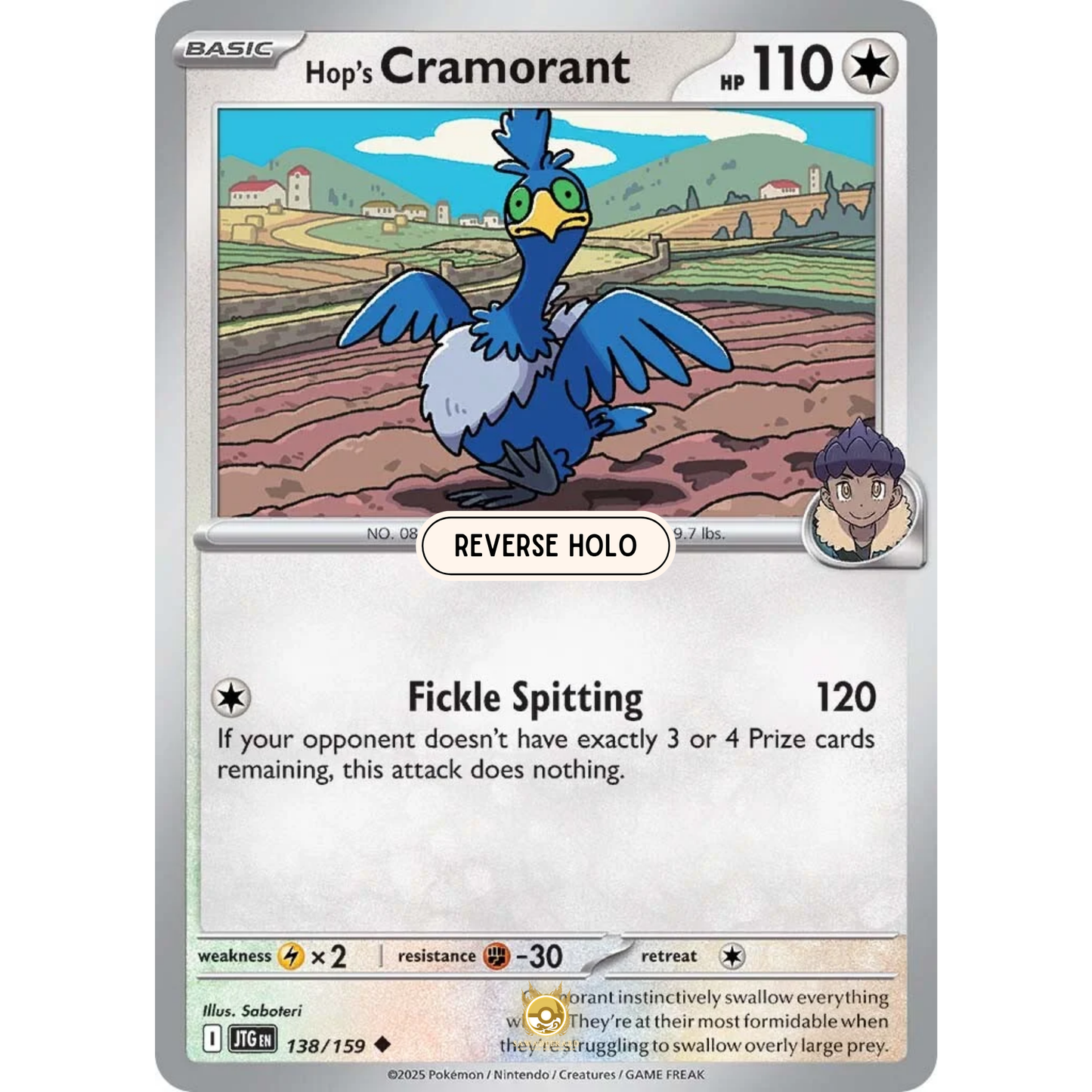 [ENG] Pokemon SV09 Journey Together: 138/159 Hop's Cramorant [Colorless] [U - Uncommon] (Reverse Holo)