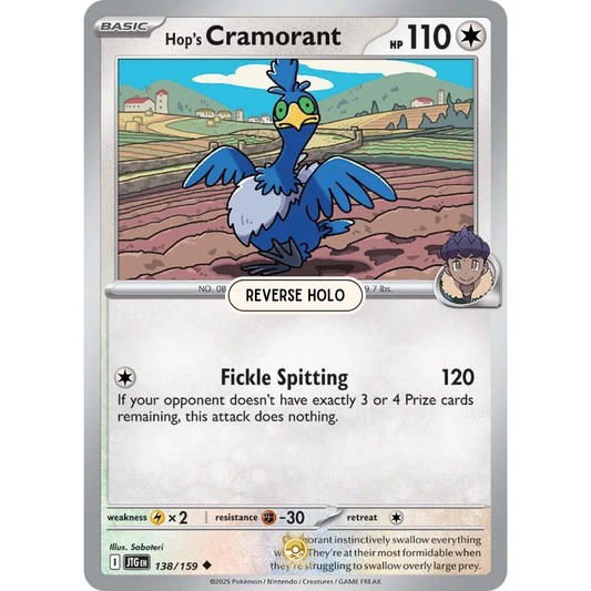 [ENG] Pokemon SV09 Journey Together: 138/159 Hop's Cramorant [Colorless] [U - Uncommon] (Reverse Holo)