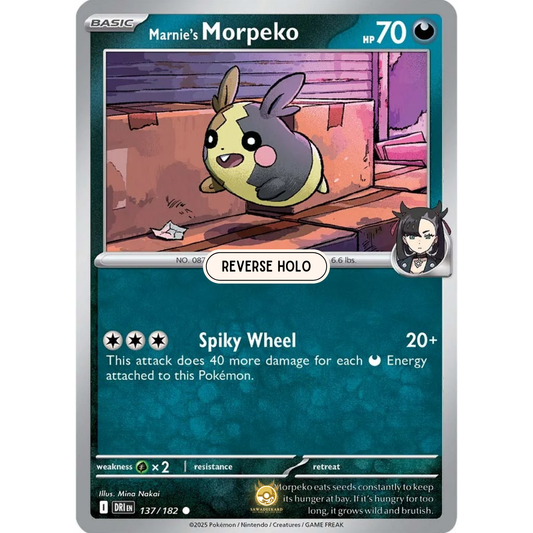 [ENG] Pokemon SV10 Destined Rivals: 137/182 Marnie's Morpeko [Darkness] [C - Common] (Reverse Holo)