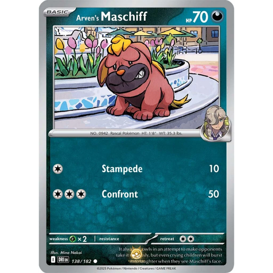[ENG] Pokemon SV10 Destined Rivals: 138/182 Arven's Maschiff [Darkness] [C - Common] (Non-foil)