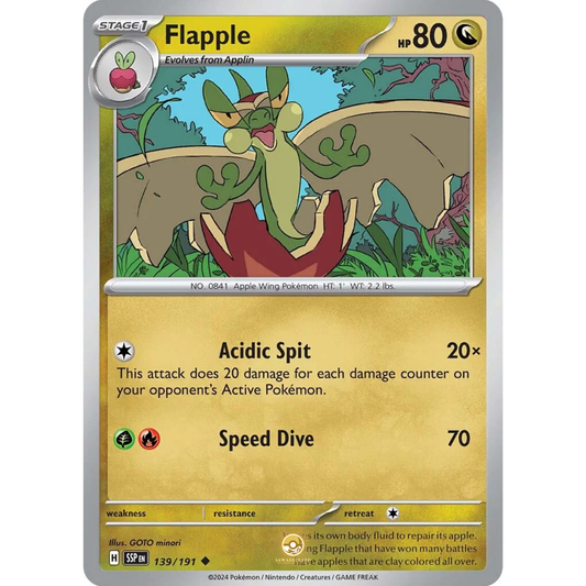 [ENG] Pokemon SV08 Surging Sparks: 139/191 Flapple [Dragon] [U - Uncommon] (Non-foil)