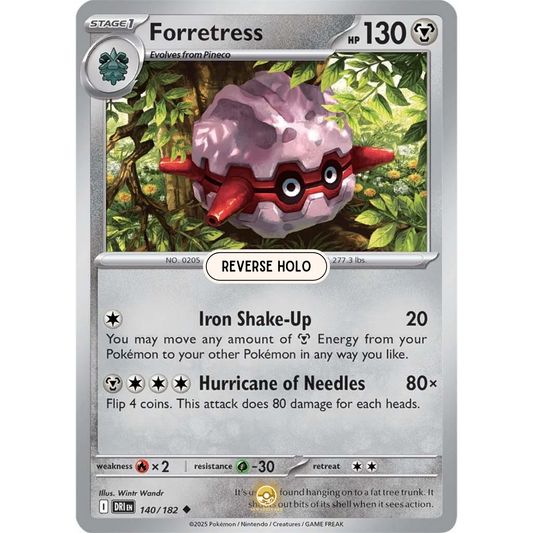 [ENG] Pokemon SV10 Destined Rivals: 140/182 Forretress [Metal] [U - Uncommon] (Reverse Holo)