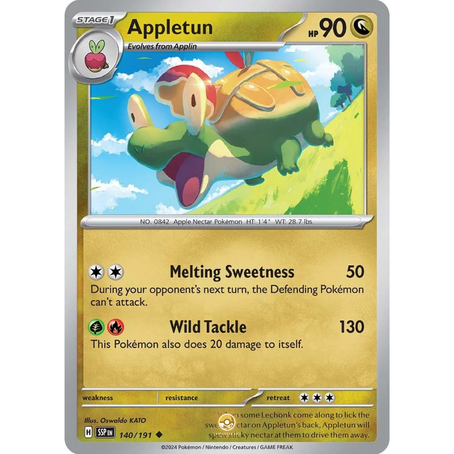 [ENG] Pokemon SV08 Surging Sparks: 140/191 Appletun [Dragon] [U - Uncommon] (Non-foil)