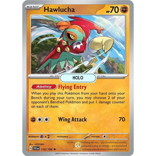 [ENG] SV01 Scarlet Violet Base Set: 118/198 Hawlucha R (Foil)