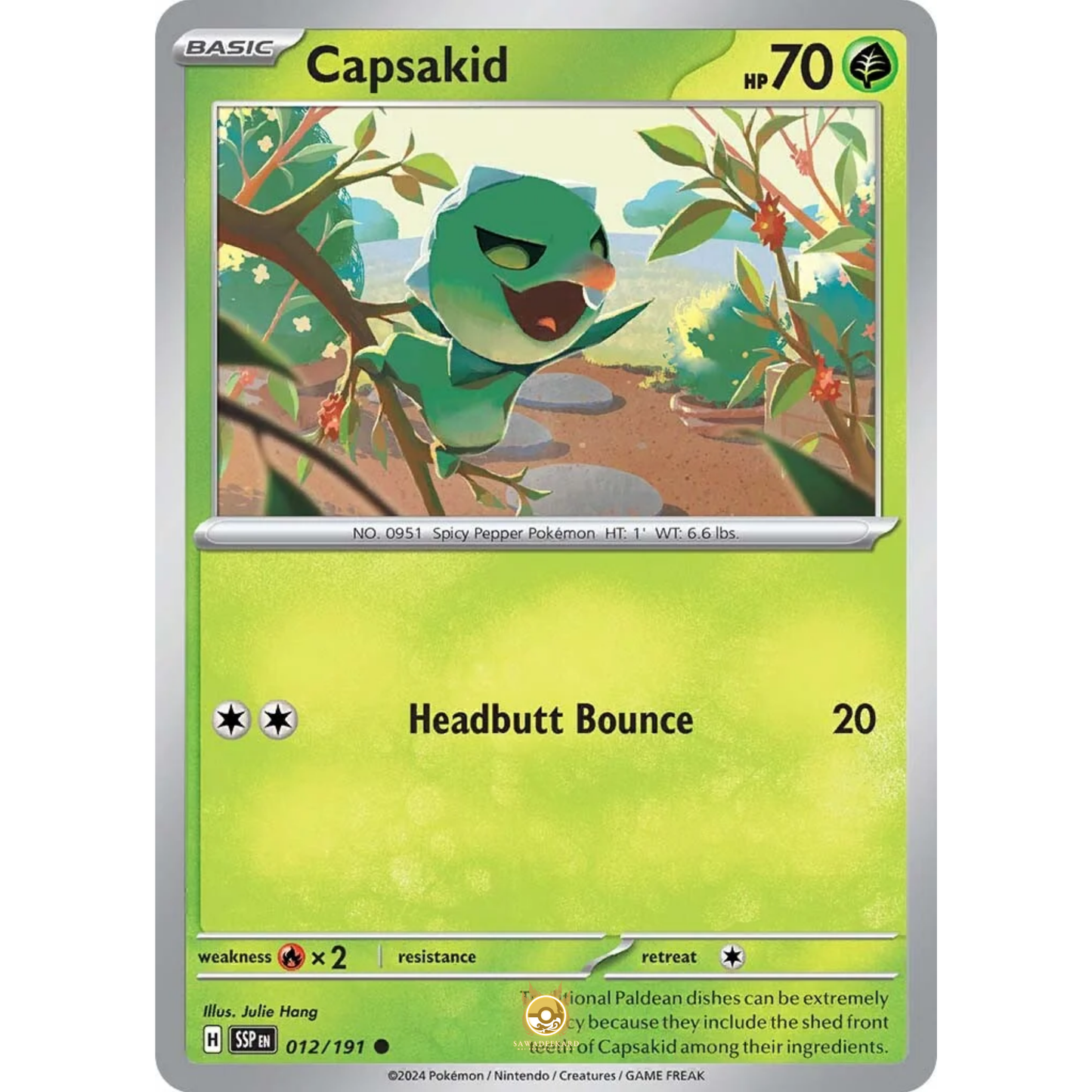 [ENG] Pokemon SV08 Surging Sparks: 012/191 Capsakid [Grass] [C - Common] (Non-foil)