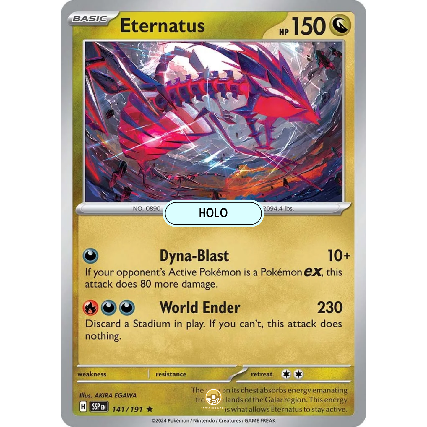 [ENG] Pokemon SV08 Surging Sparks: 141/191 Eternatus [Dragon] [R - Rare] (Foil)