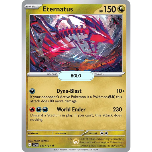 [ENG] Pokemon SV08 Surging Sparks: 141/191 Eternatus [Dragon] [R - Rare] (Foil)