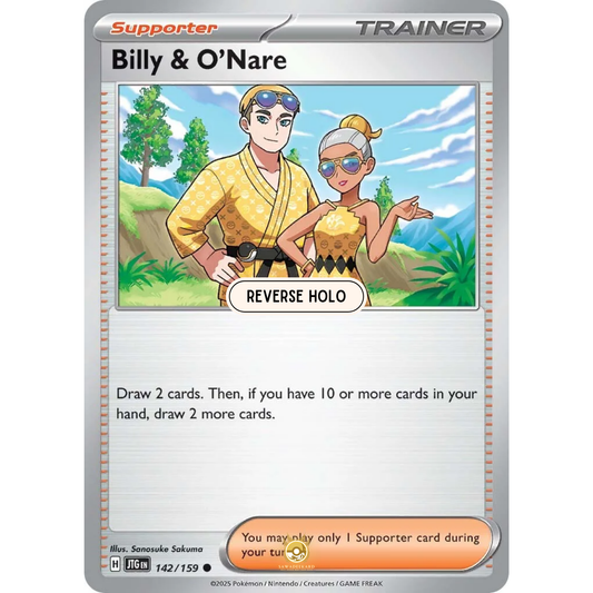 [ENG] Pokemon SV09 Journey Together: 142/159 Billy &amp; O'Nare [Support] [C - Common] (Reverse Holo)