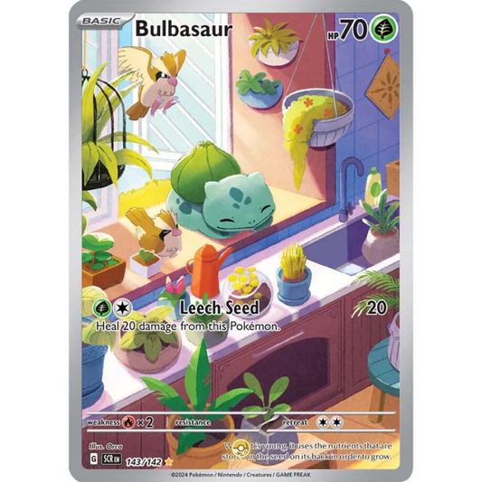 [ENG] Pokemon SV07 Stellar Crown: 143/142 Bulbasaur [Grass] [IR - Illustration Rare] (Foil)