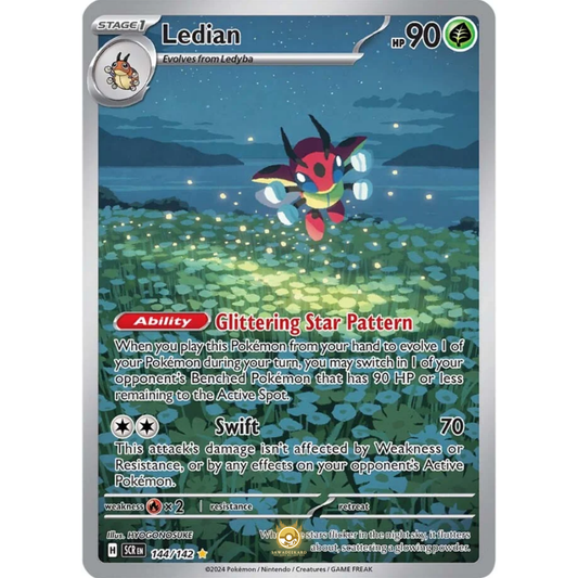 [ENG] Pokemon SV07 Stellar Crown: 144/142 Ledian [Grass] [IR - Illustration Rare] (Foil)