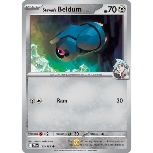 [ENG] Pokemon SV10 Destined Rivals: 143/182 Steven's Beldum [Metal] [C - Common] (Non-foil)