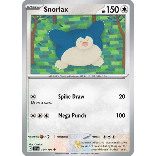 [ENG] Pokemon SV08 Surging Sparks: 144/191 Snorlax [Colorless] [C - Common] (Non-foil)