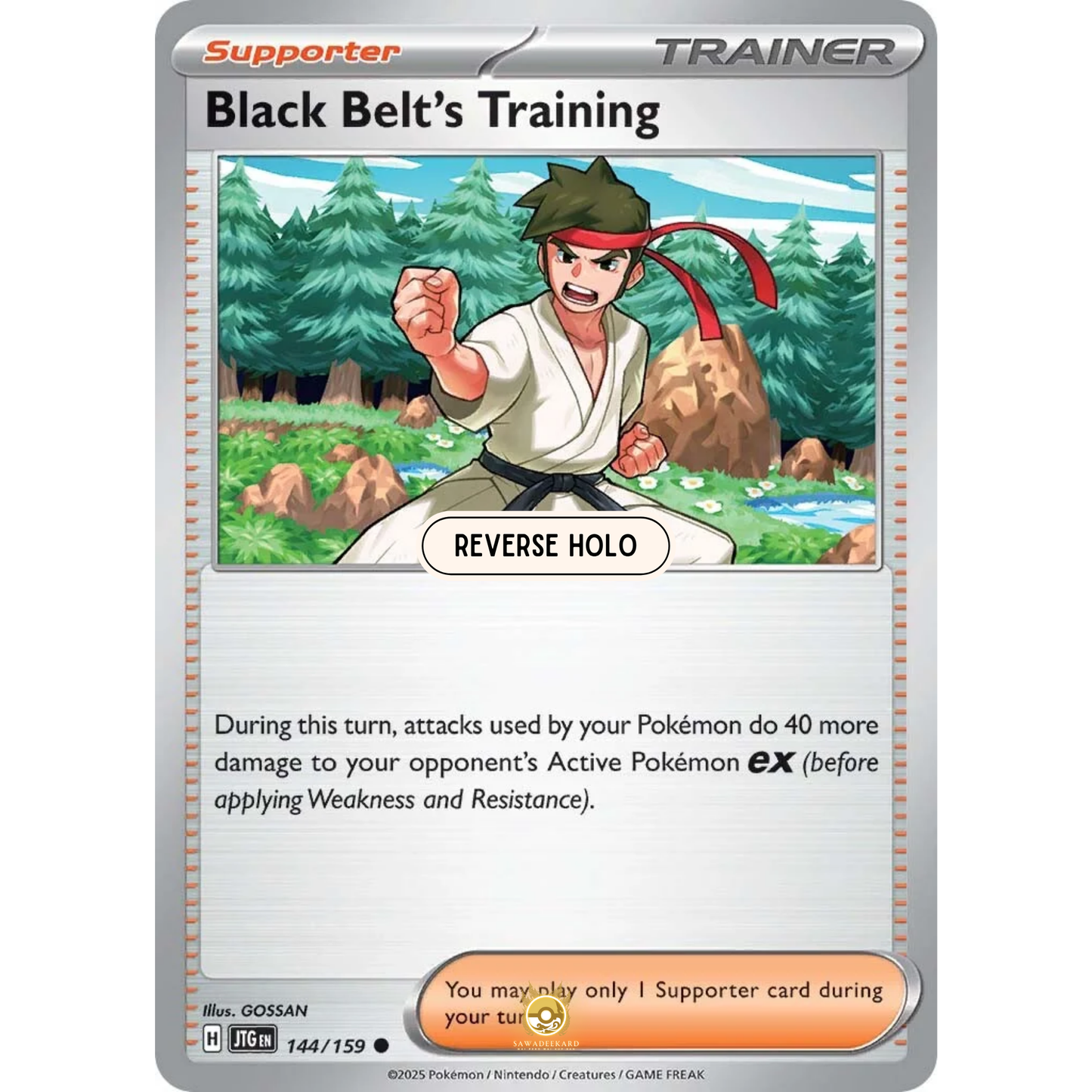 [ENG] Pokemon SV09 Journey Together: 144/159 Black Belt's Training [Support] [C - Common] (Reverse Holo)