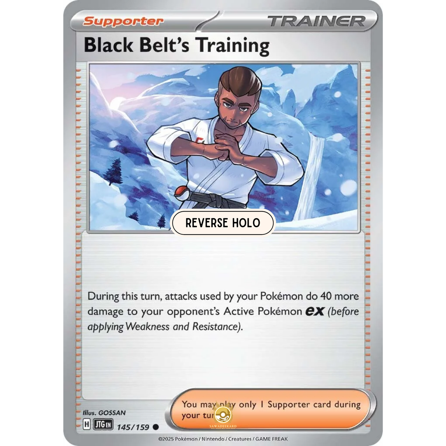 [ENG] Pokemon SV09 Journey Together: 145/159 Black Belt's Training [Support] [C - Common] (Reverse Holo)