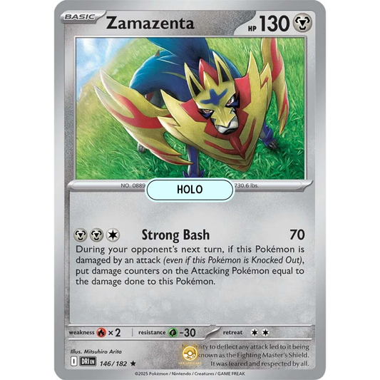 [ENG] Pokemon SV10 Destined Rivals: 146/182 Zamazenta [Metal] [R - Rare] (Foil)