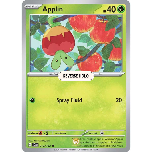 [ENG] Pokemon SV07 Stellar Crown: 012/142 Applin [Grass] [C - Common] (Reverse Holo)