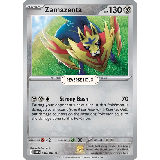 [ENG] Pokemon SV10 Destined Rivals: 146/182 Zamazenta [Metal] [R - Rare] (Reverse Holo)