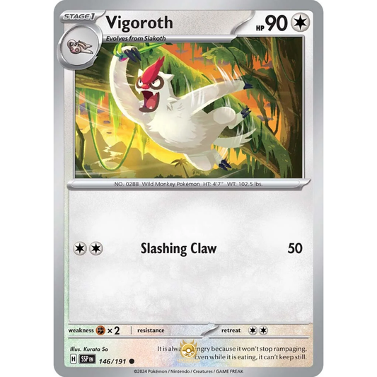 [ENG] Pokemon SV08 Surging Sparks: 146/191 Vigoroth [Colorless] [C - Common] (Non-foil)