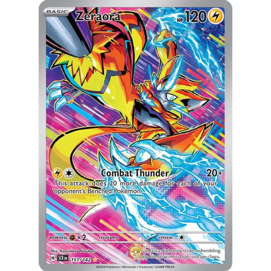 [ENG] Pokemon SV07 Stellar Crown: 151/142 Zeraora [Lightning] [IR - Illustration Rare] (Foil)