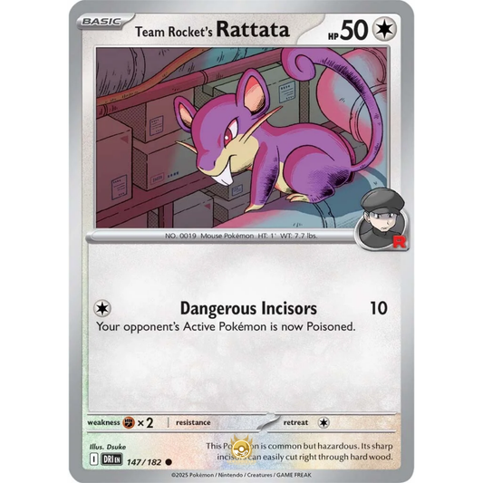[ENG] Pokemon SV10 Destined Rivals: 147/182 Team Rocket's Rattata [Colorless] [C - Common] (Non-foil)