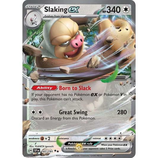 [ENG] Pokemon SV08 Surging Sparks: 147/191 Slaking ex [Colorless] [RR - Double Rare] (Foil)