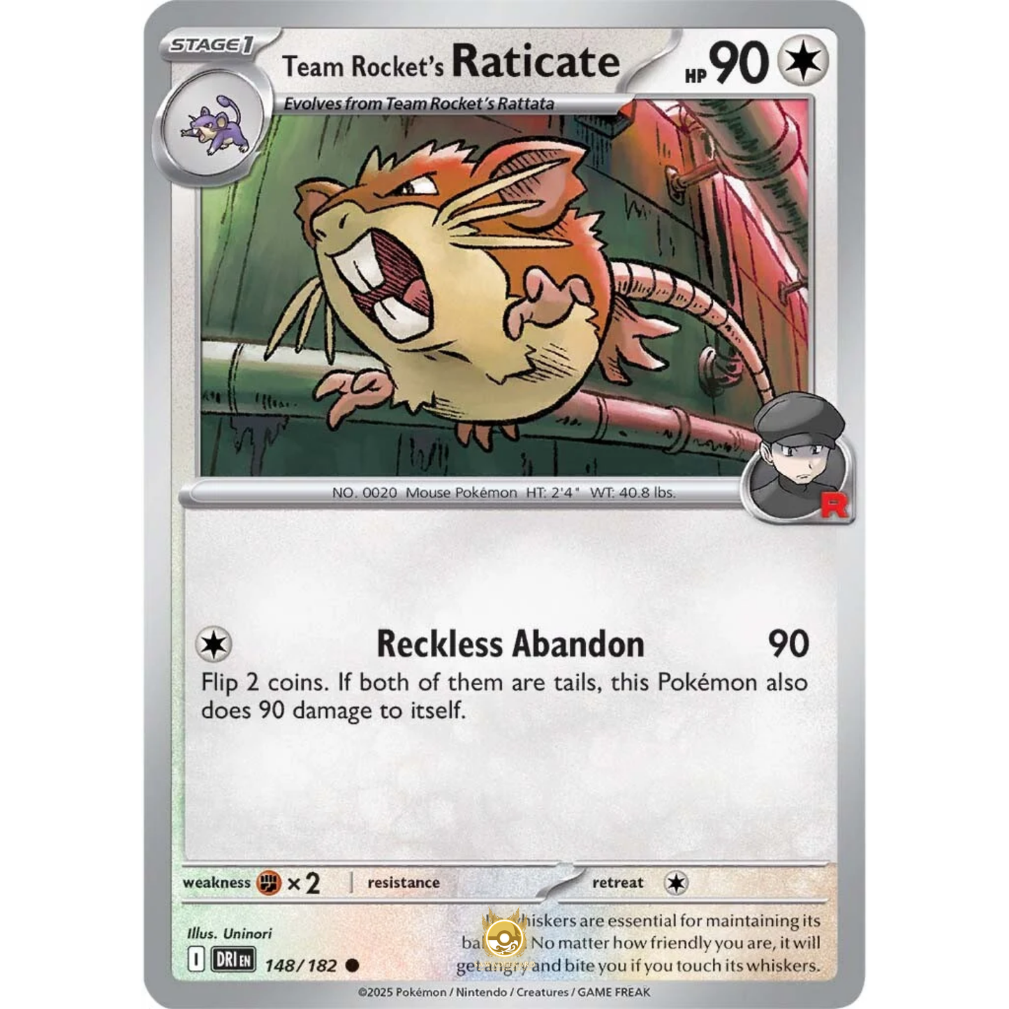 [ENG] Pokemon SV10 Destined Rivals: 148/182 Team Rocket's Raticate [Colorless] [C - Common] (Non-foil)