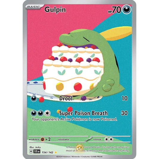 [ENG] Pokemon SV07 Stellar Crown: 154/142 Gulpin [Darkness] [IR - Illustration Rare] (Foil)