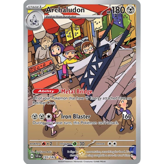 [ENG] Pokemon SV07 Stellar Crown: 155/142 Archaludon [Metal] [IR - Illustration Rare] (Foil)