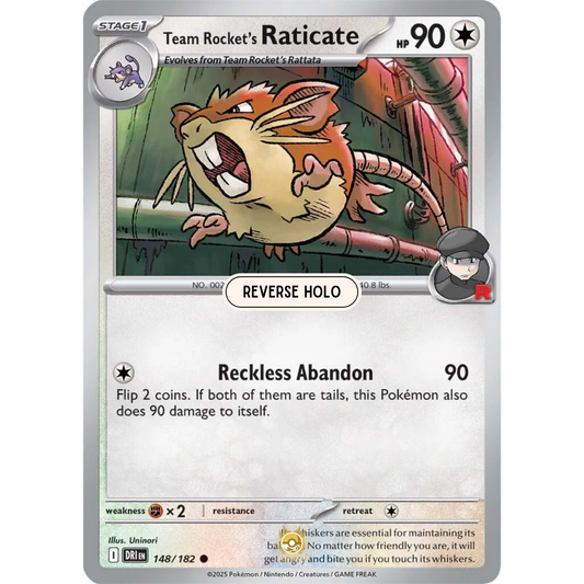 [ENG] Pokemon SV10 Destined Rivals: 148/182 Team Rocket's Raticate [Colorless] [C - Common] (Reverse Holo)