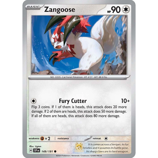 [ENG] Pokemon SV08 Surging Sparks: 149/191 Zangoose [Colorless] [C - Common] (Non-foil)